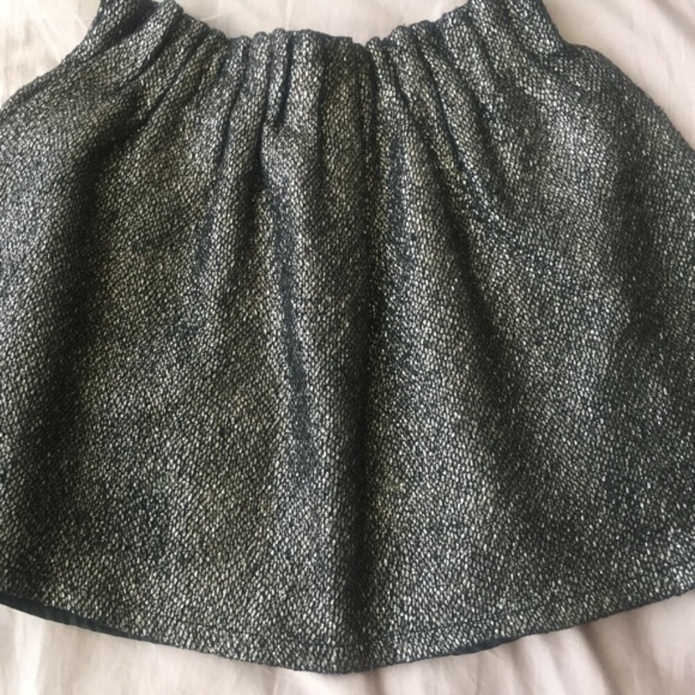 Metallic Black & Gold A-Line Skirt - Picture 2 of 8